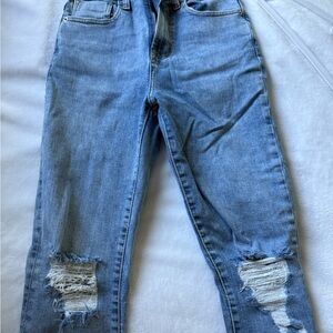 Women's Blue Distressed Jeans